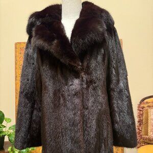 SZOR-DIENER Dallas Women’s Dark Brown Mink Coat Embroidered Lining Size M
